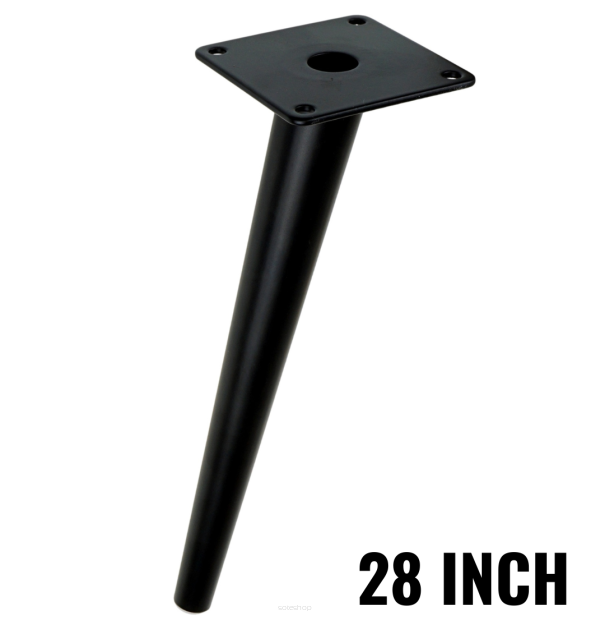 Metal inclined cone design furniture leg with mounting plate