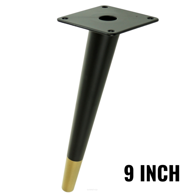 Metal inclined cone design furniture leg with mounting plate