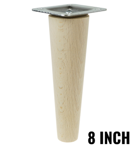 8 Inch tapered wooden unfinished furniture leg