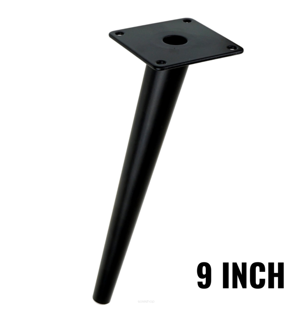 Metal inclined cone design furniture leg with mounting plate