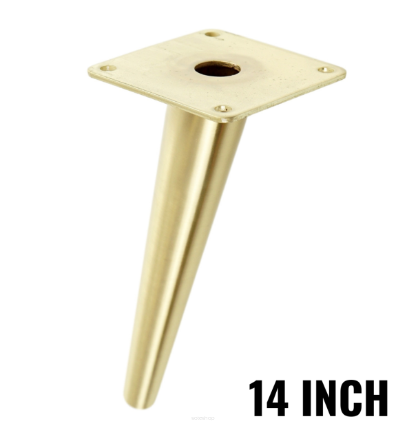 Metal inclined cone design furniture leg with mounting plate
