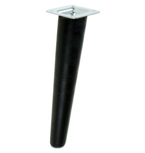 14 Inch, Black varnished inclined beech wooden furniture leg
