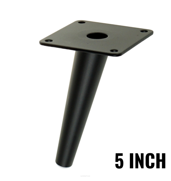 Metal inclined cone design furniture leg with mounting plate