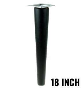 18 inch, Black tapered wooden furniture leg