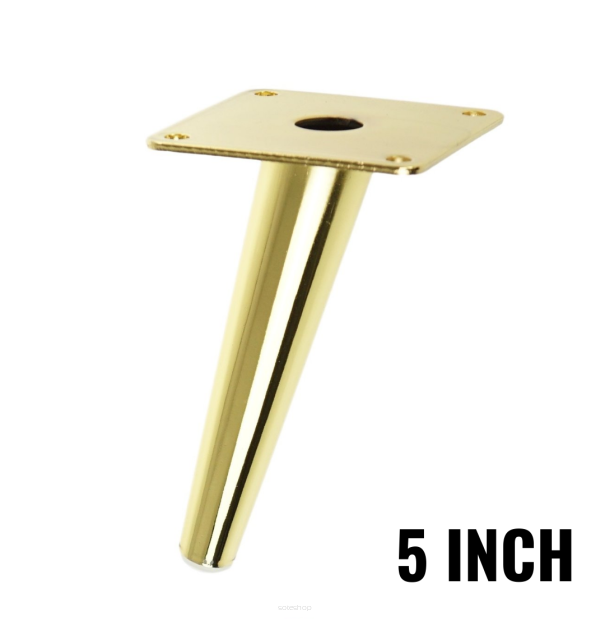 Metal inclined cone design furniture leg with mounting plate