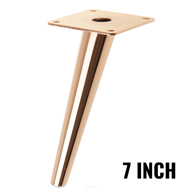 Metal inclined cone design furniture leg with mounting plate