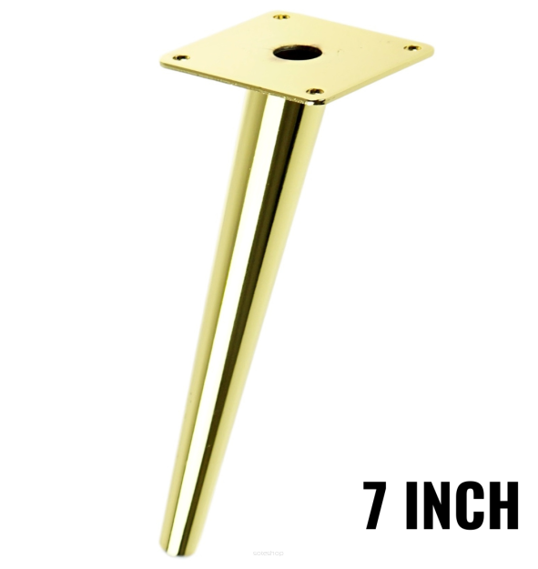 Metal inclined cone design furniture leg with mounting plate