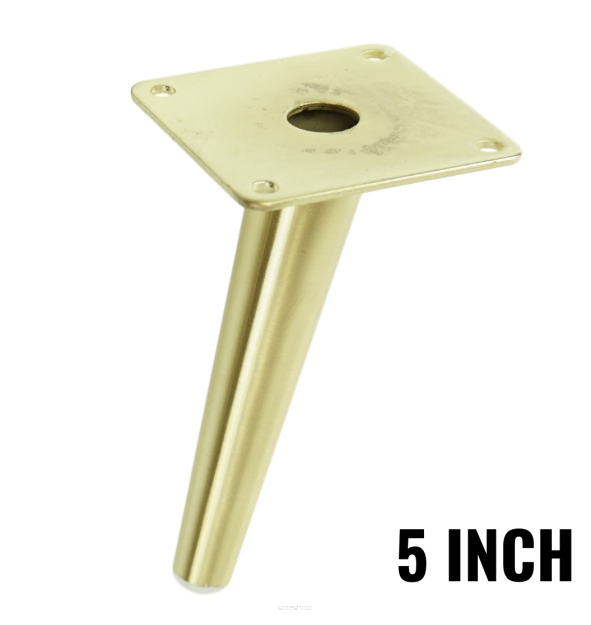 Metal inclined cone design furniture leg with mounting plate