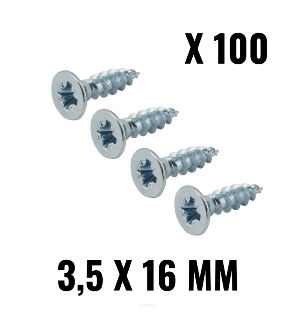 3,5 X 16 MM CHIPBOARD SCREWS, ZINC PLATED