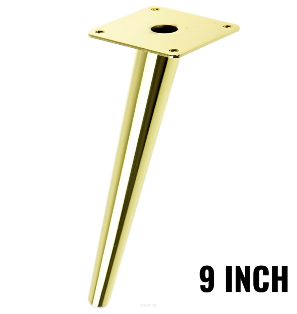 Metal inclined cone design furniture leg with mounting plate