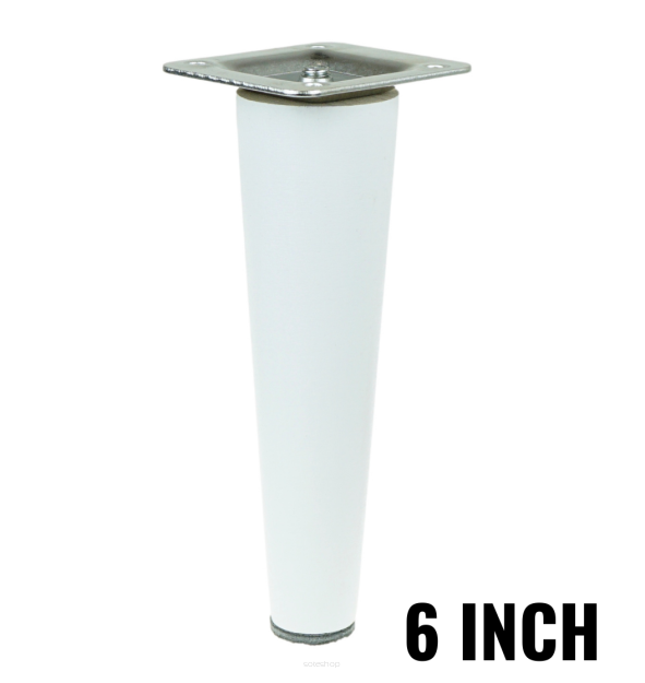 6 inch, White beech wooden furniture leg