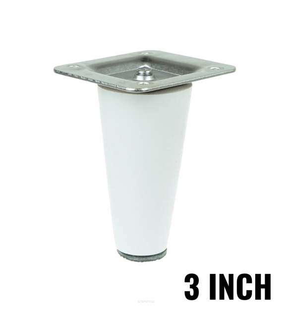 3 inch, White beech wooden furniture leg