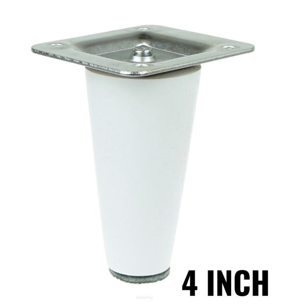 4 inch, White beech wooden furniture leg