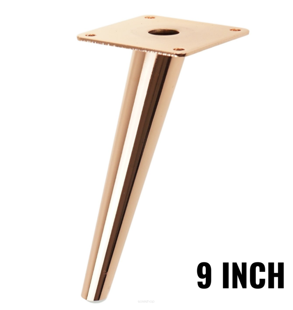 Metal inclined cone design furniture leg with mounting plate