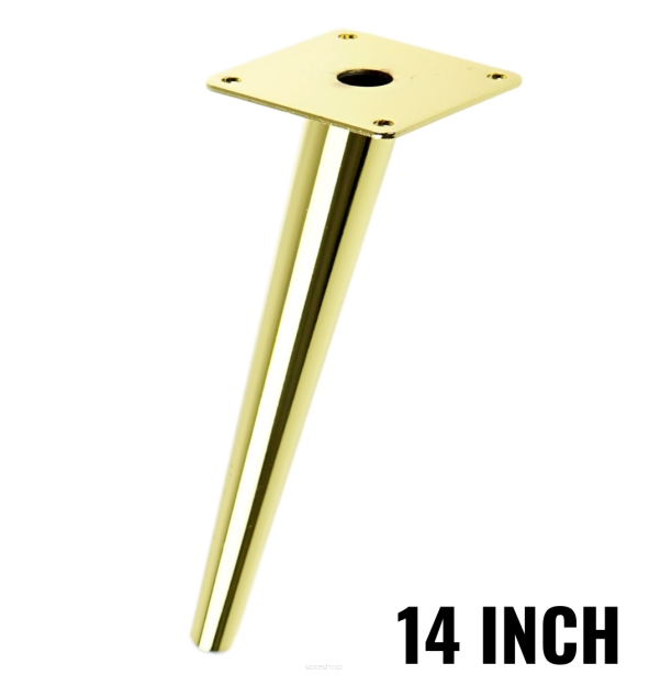 Metal inclined cone design furniture leg with mounting plate